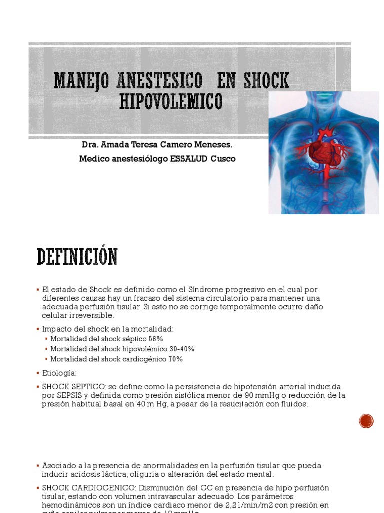 Manejo del Shock Hipovolémico y Tipos | PDF | Sangre | Sistema ...