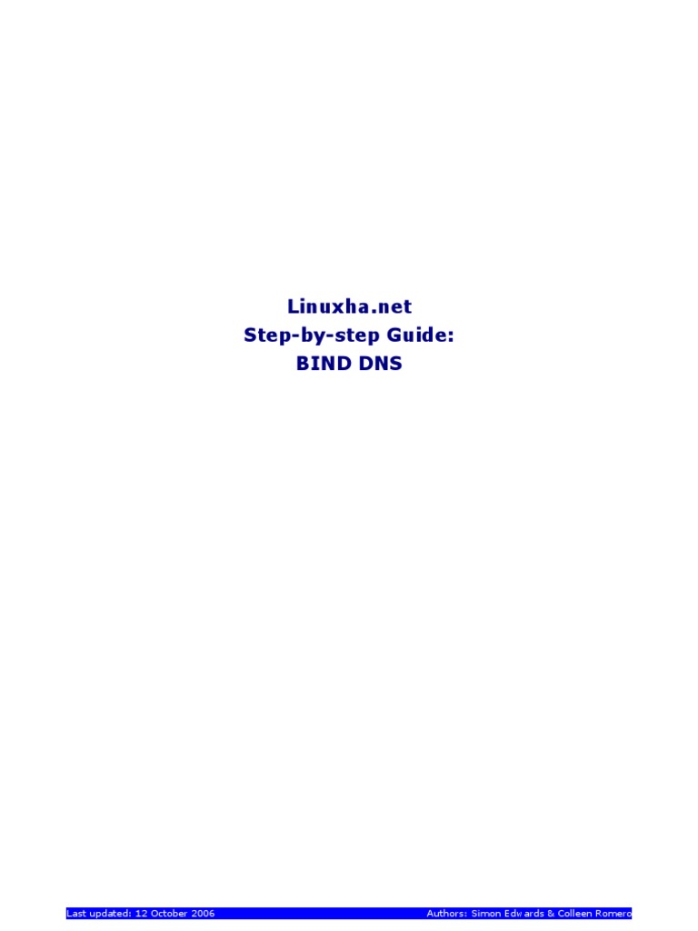 Clustered BIND DNS Setup Guide | PDF | Domain Name System | Computer ...