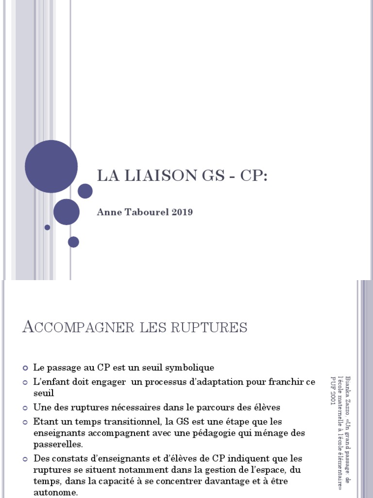 Transition GS-CP: Accompagner le Changement | PDF | Langue française