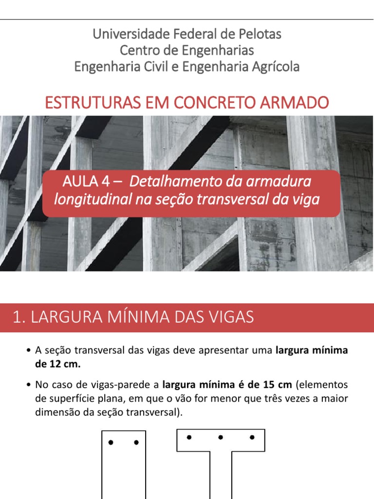 Detalhamento da armadura longitudinal em vigas de concreto armado | PDF ...