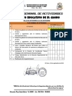 AGENDA SEMANAL Nº 3 SEPTIEMBRE 2022