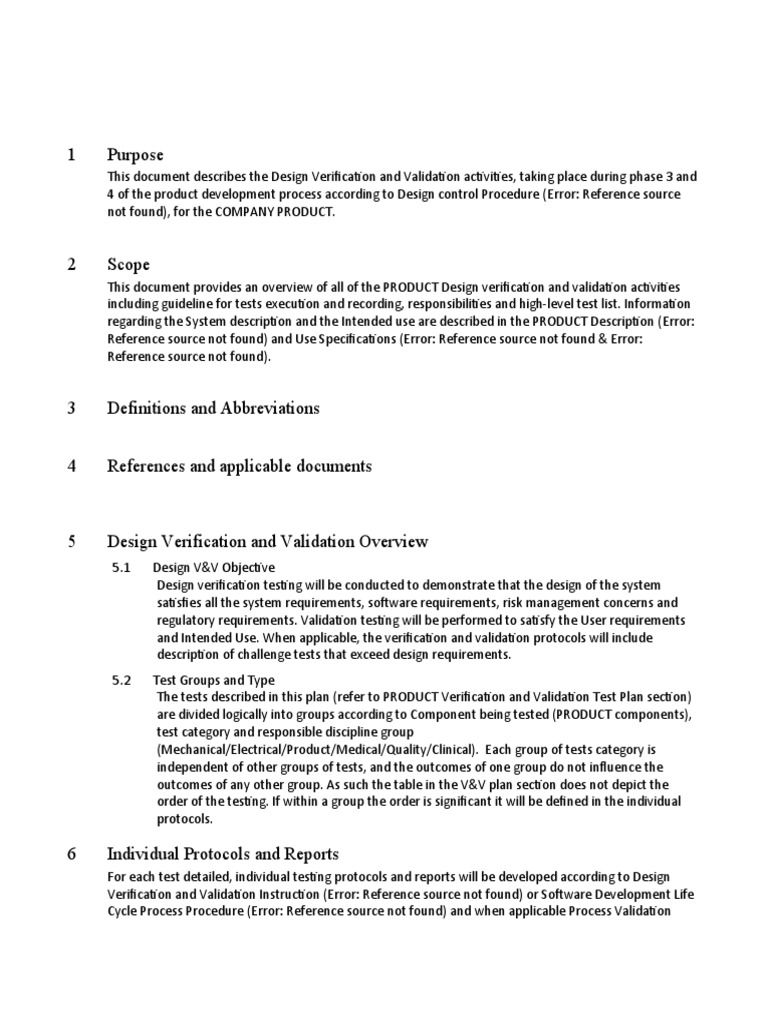 Product Design Verification Guide | PDF | Verification And Validation ...