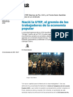 Nació la UTEP, el gremio de los trabajadores de la economía popular _ La CTEP, Barrios de Pie, CCC y el Frente Darío Santillán unidos en un sindicato _ Página12