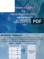 Introducción A LA Programación Y Análisis Numérico: Grupos G2 - GX Unidad 6 Derivación Numérica 2022