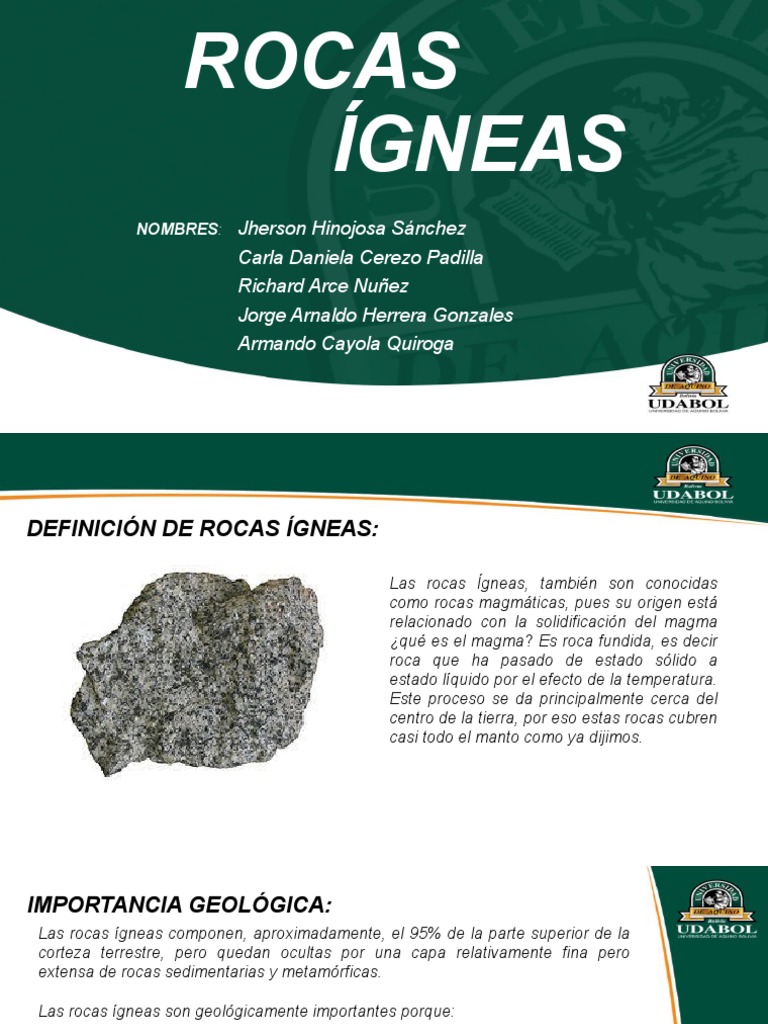 Tipos y Ejemplos de Rocas Ígneas | PDF | Roca ígnea | Roca (geología)