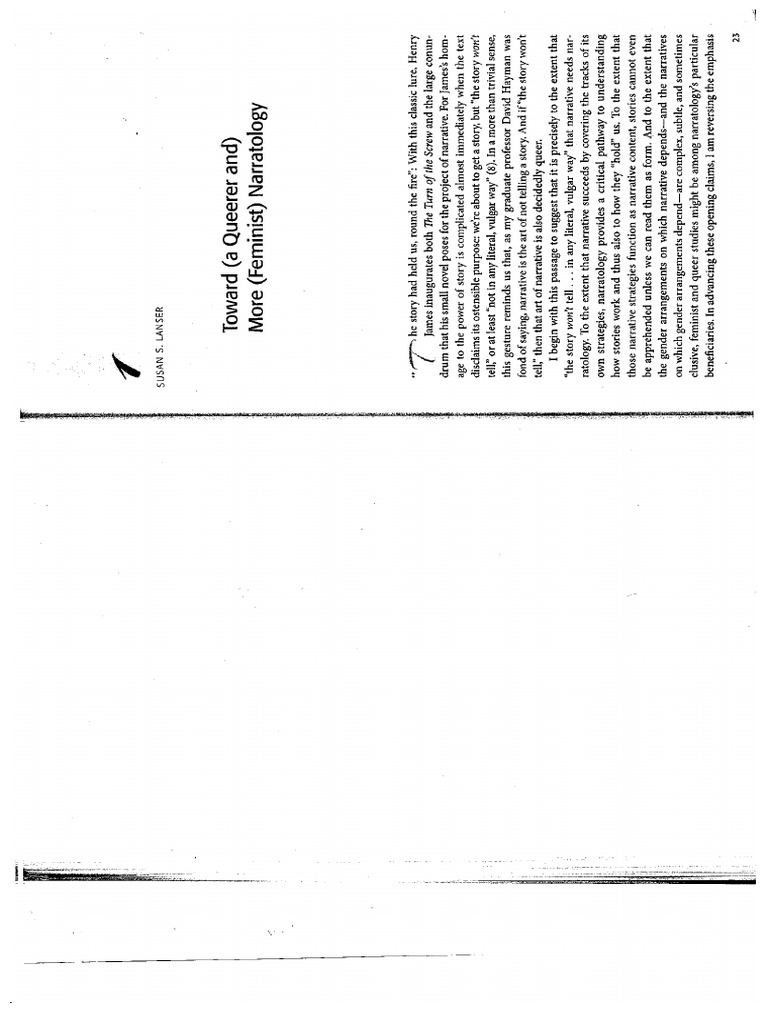 Lanser. A Queerer More Feminist Narratology PDF