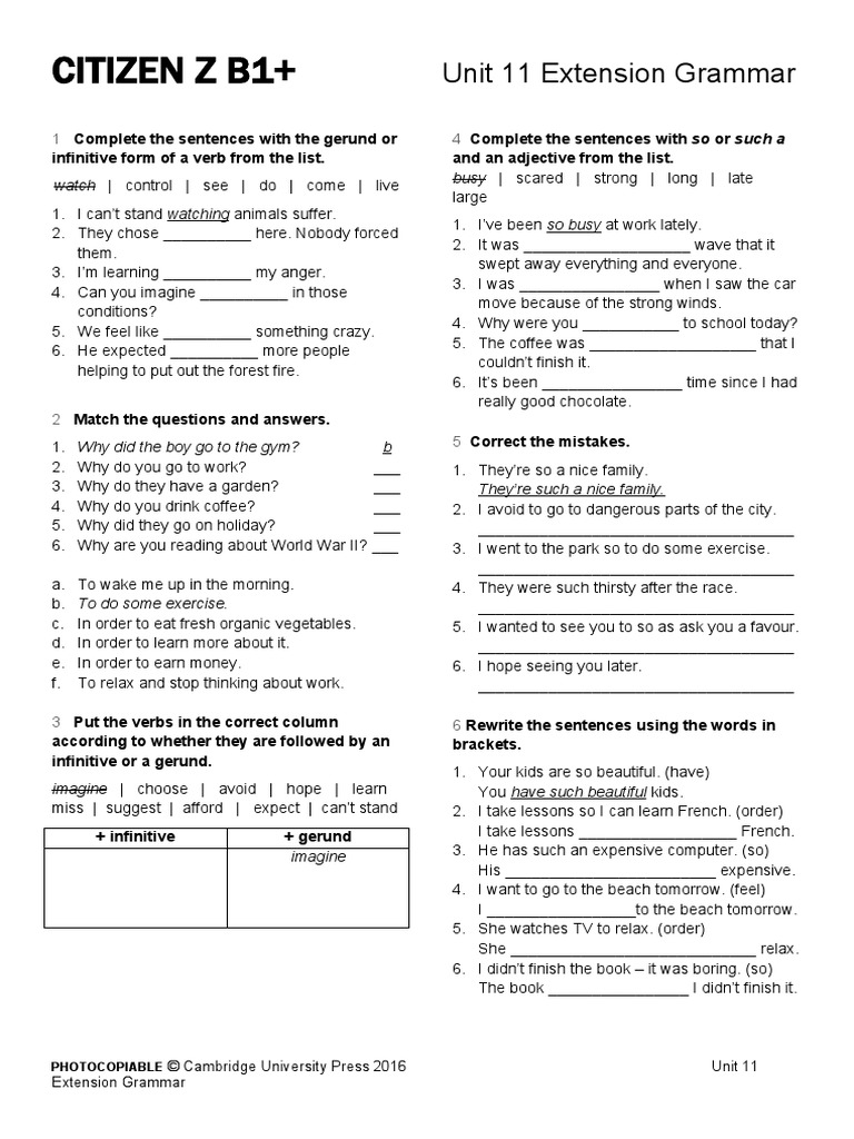 Grammar Extension - Unit 11 | PDF | Semantic Units | Cognitive Science