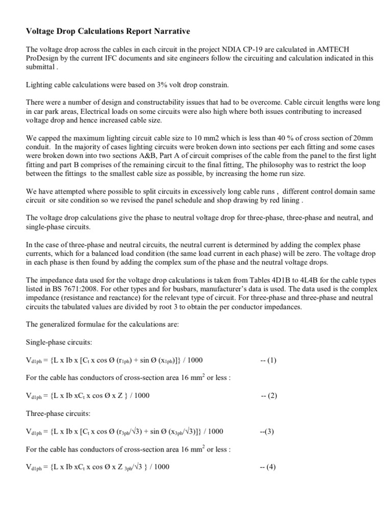 Voltage Drop Calculation Typical Cases | PDF | Electrical Impedance ...