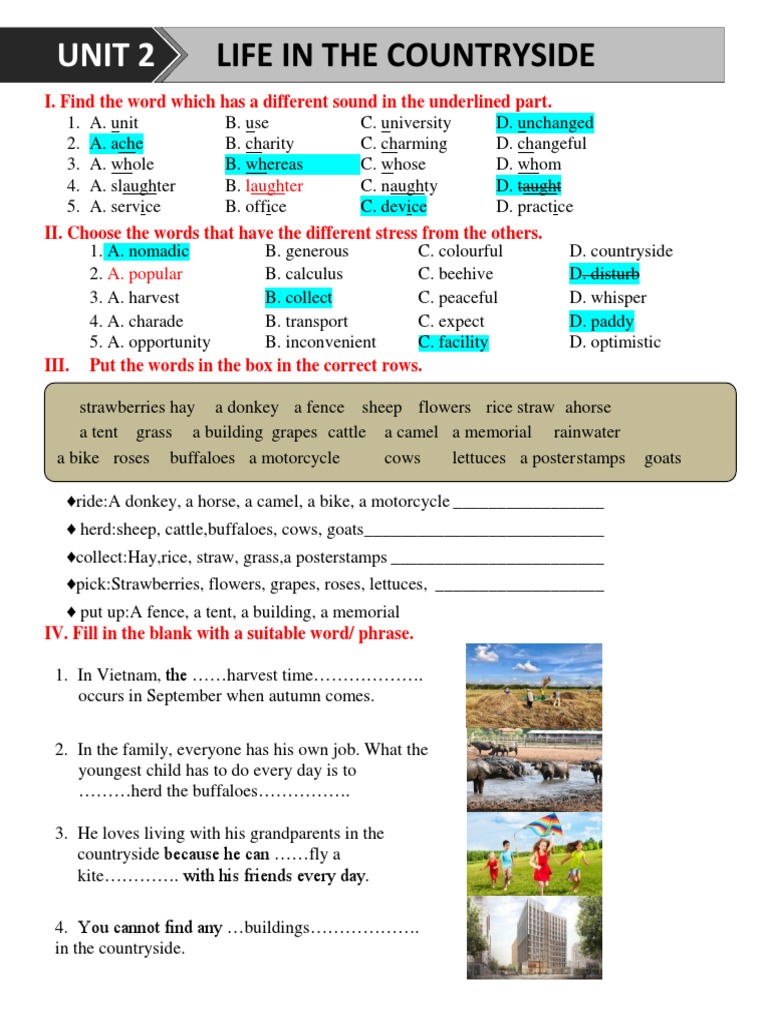 Life in the countryside unit 2 pdf agriculture
