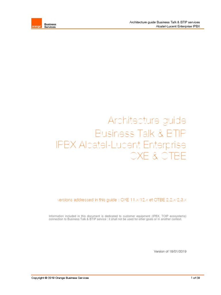 Business Talk Guide Alcatel Lucent Enterprise Oxe Otbe | PDF