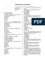 Prueba Mensual de Geografía