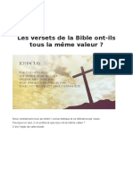 Les Versets de La Bible Ont Ils Tous La Meme Valeur