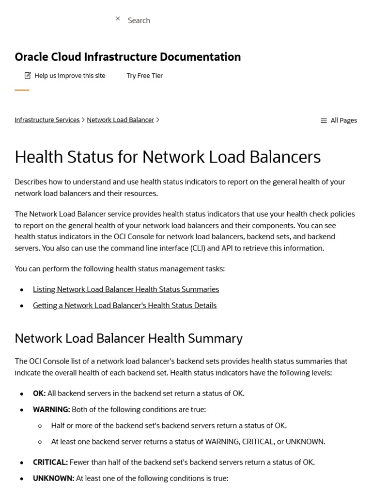 Health Status For Network Load Balancers PDF