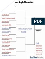 State Qualifying Tournament Singles Pairings