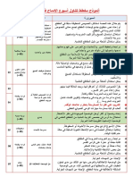 أنموذج مخطط لتناول أسبوع الإدماج في اللغة العربية للسنة الثانية ابتدائي