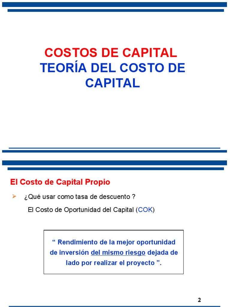 Cálculo del Costo de Capital Propio | PDF | Modelo de fijación de ...