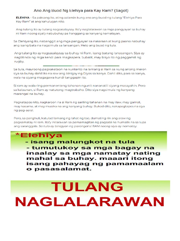 Elehiya para Kay Ram | PDF