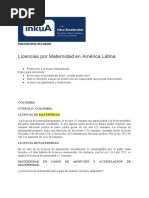 Licencias de Maternidad - Derecho Comparado