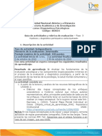 Guía de Actividades y Rúbrica de Evaluación Fase 3 - Hipótesis y Diagnóstico Participativo Contextualizado