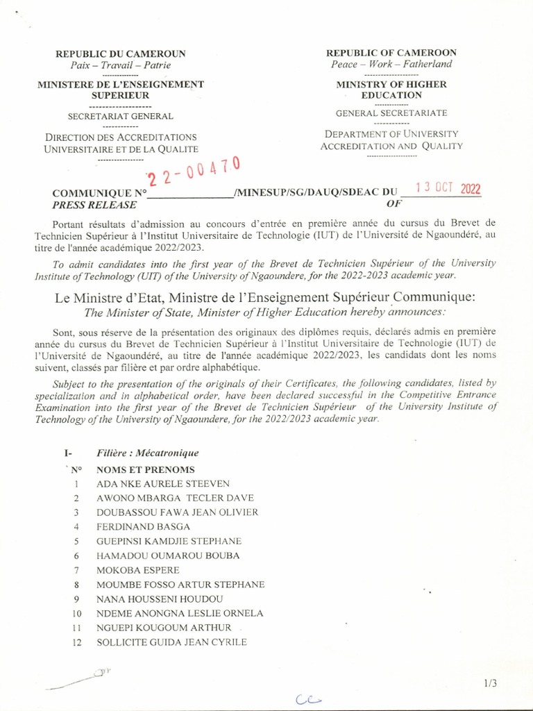 Admission BTS IUT 20222023 PDF Qualifications Enseignement — free download