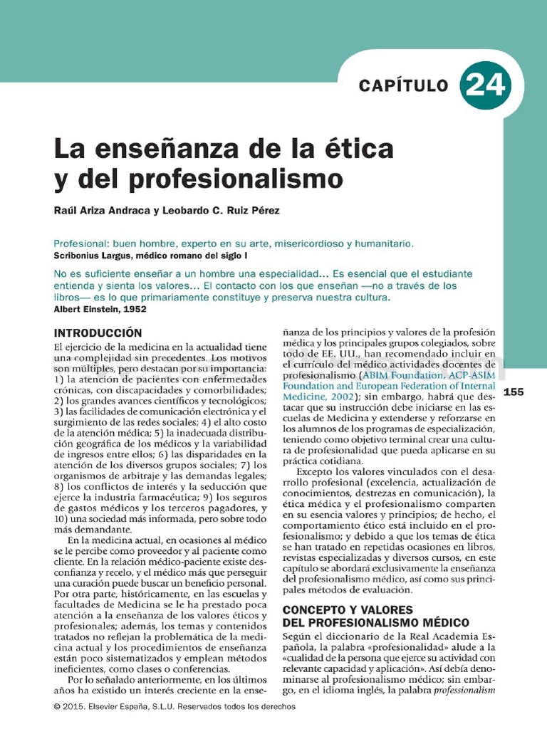 La Enseñanza de La Ética y El Profesionalismo | PDF