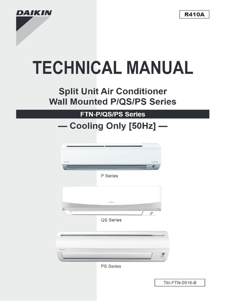 TECHNICAL MANUAL Split Unit Air Conditioner Wall Mounted P - QS ...