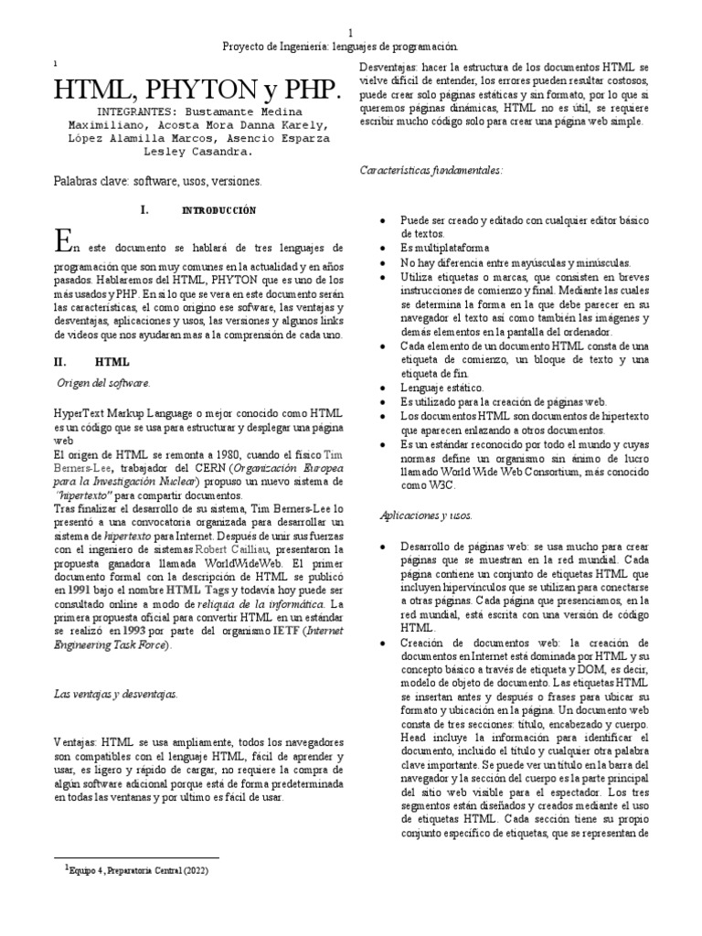 HTML - PHP Y Python | PDF | HTML | Php