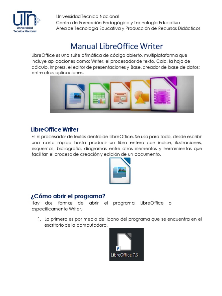Manual LibreOffice Writer Parte I | PDF