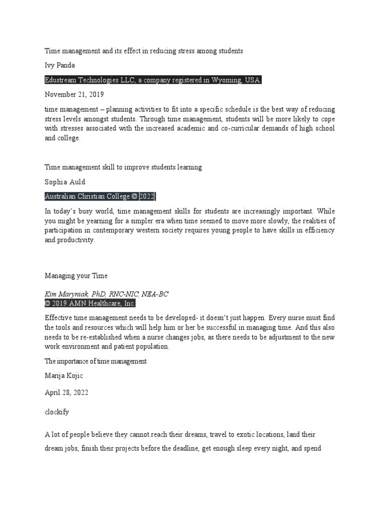 Reseach Paper (Chapter 1) | PDF | Professional Skills | Time Management