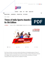 Times of India Sports Awards Returns For Its 5th Edition