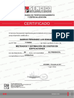 Certificado de Metrados Sencico Dueñas Velarde Diego