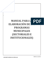 ManualNLpara La Elaboracion de Programas Municipales Sectoriales e Institucionales
