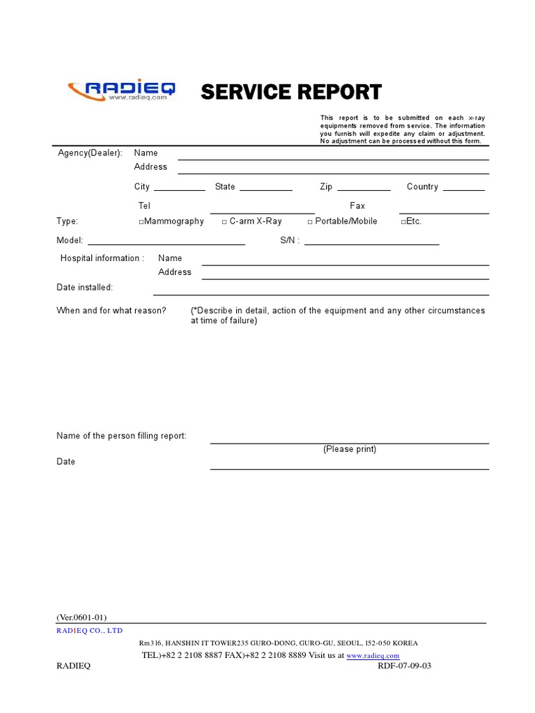Servicereport Radieq | PDF