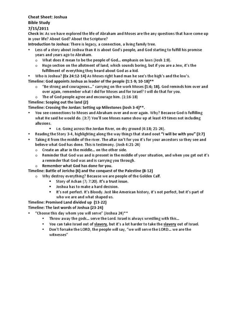 Joshua Guide | PDF | Joshua | Books Of The Hebrew Bible