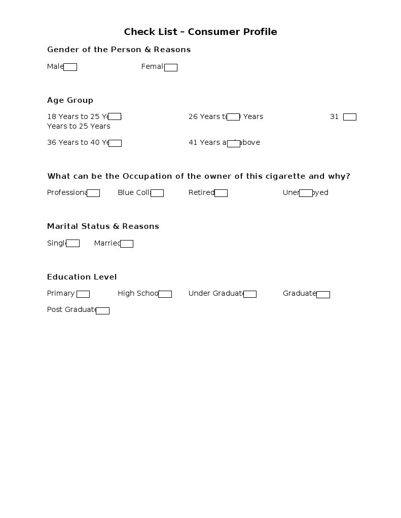 Consumer Profile Checklist Guide | PDF | Career & Growth | Self-Improvement