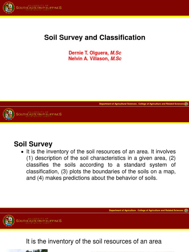 Soil survey classification and land use edited pdf
