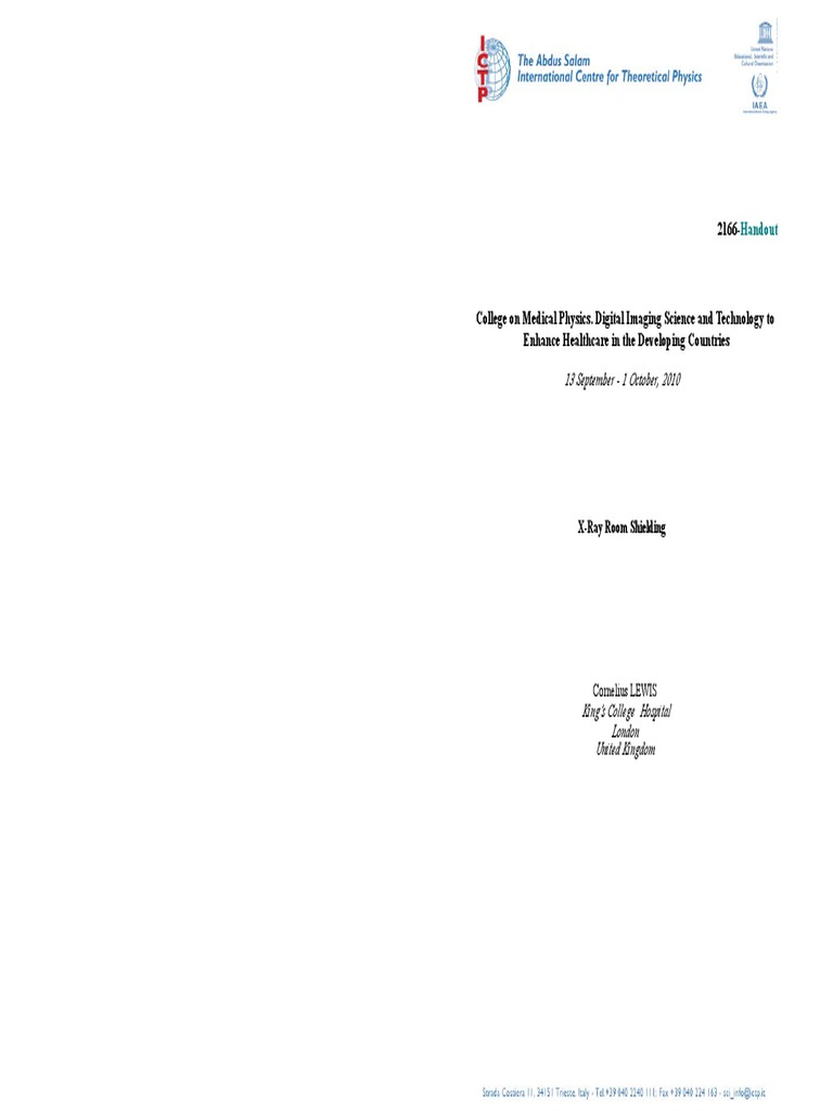 XRay Room Shielding PDF X Ray Radiation Protection