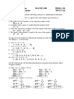 MATH 100 Activity 2 - Functions