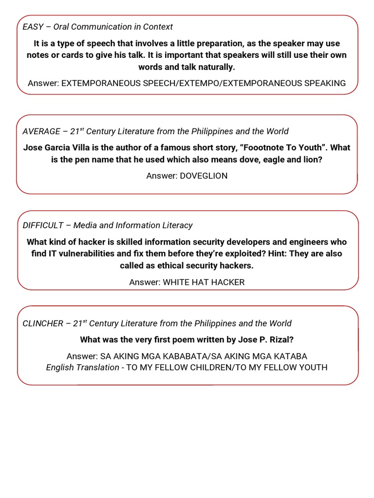 Battle of The Brains Questions PDF