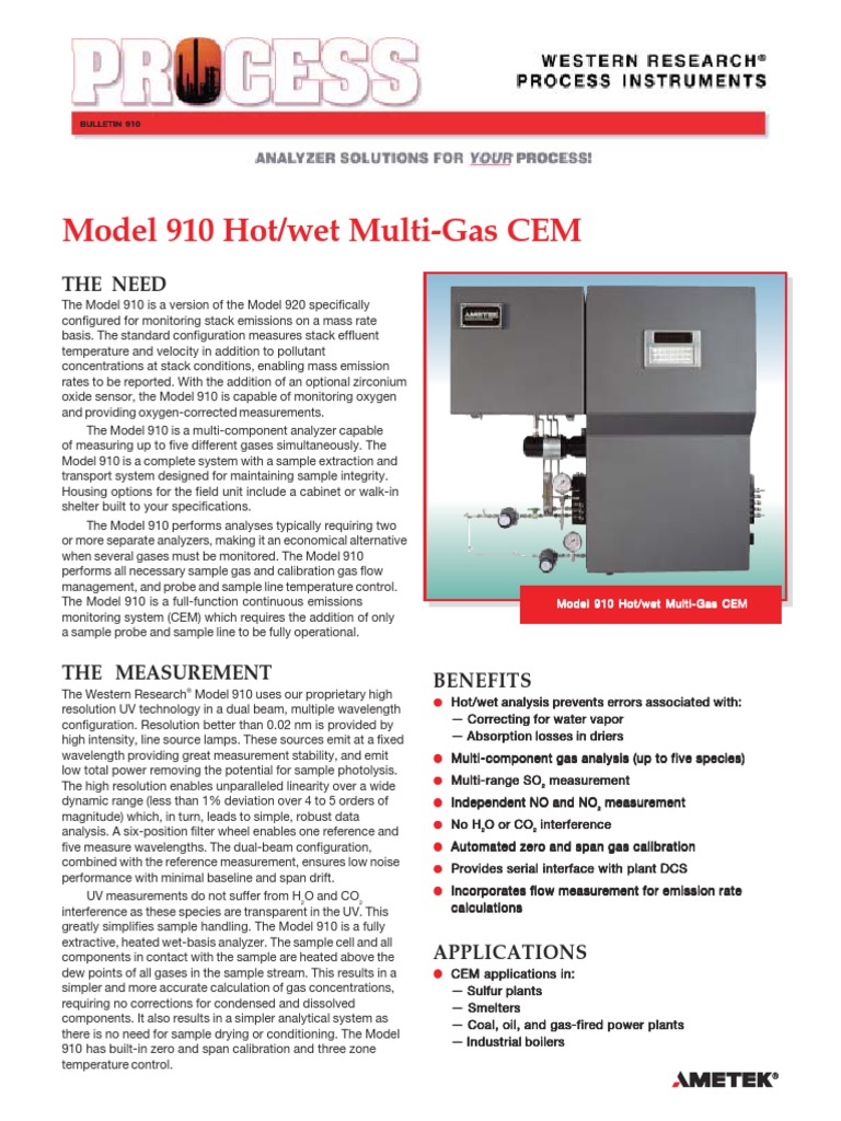 AMETEK 910 Atex PDF Gases Ultraviolet