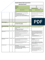 Sharjah National Oil Corporation Scorecard Form