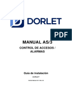 MANUAL AS - 3 CONTROL DE ACCESOS - ALARMAS. Guía de Instalación DORLET. Versión Manual V2.11 Rev. 02