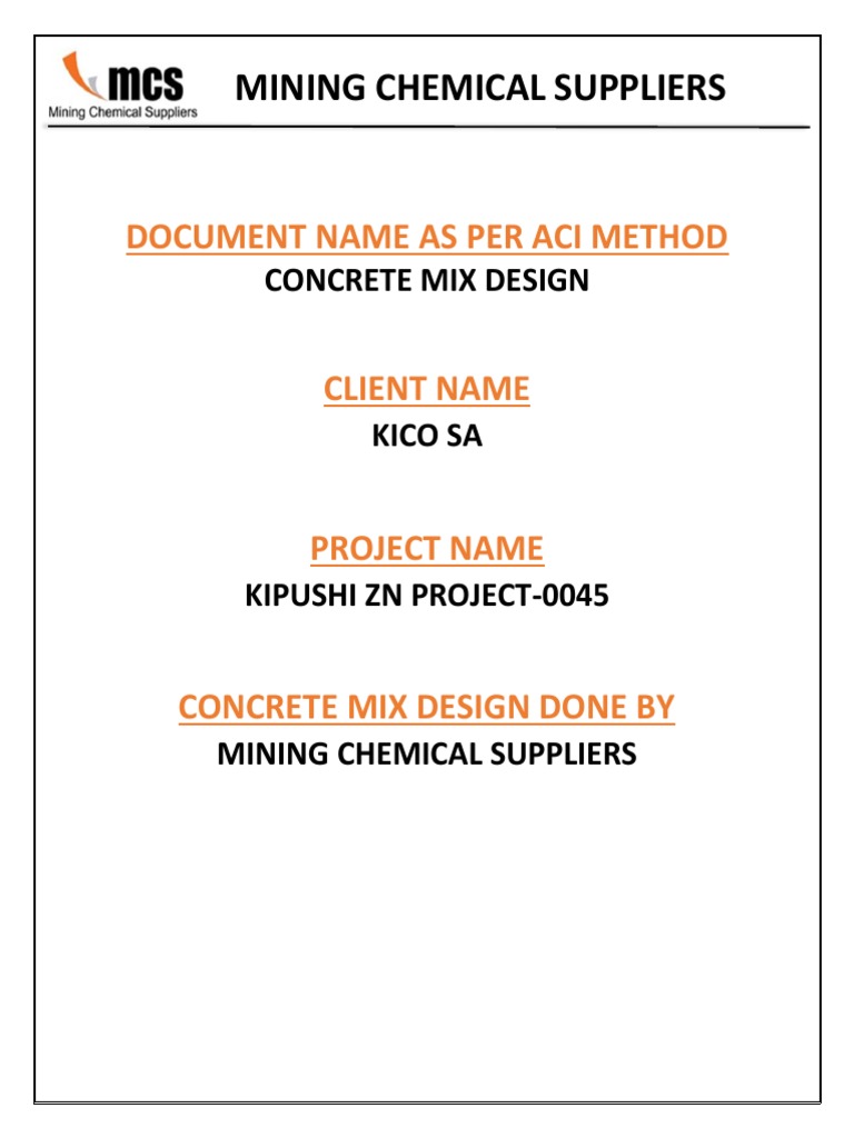 Concrete Mix Design C30 ACI METHOD PDF Concrete Building