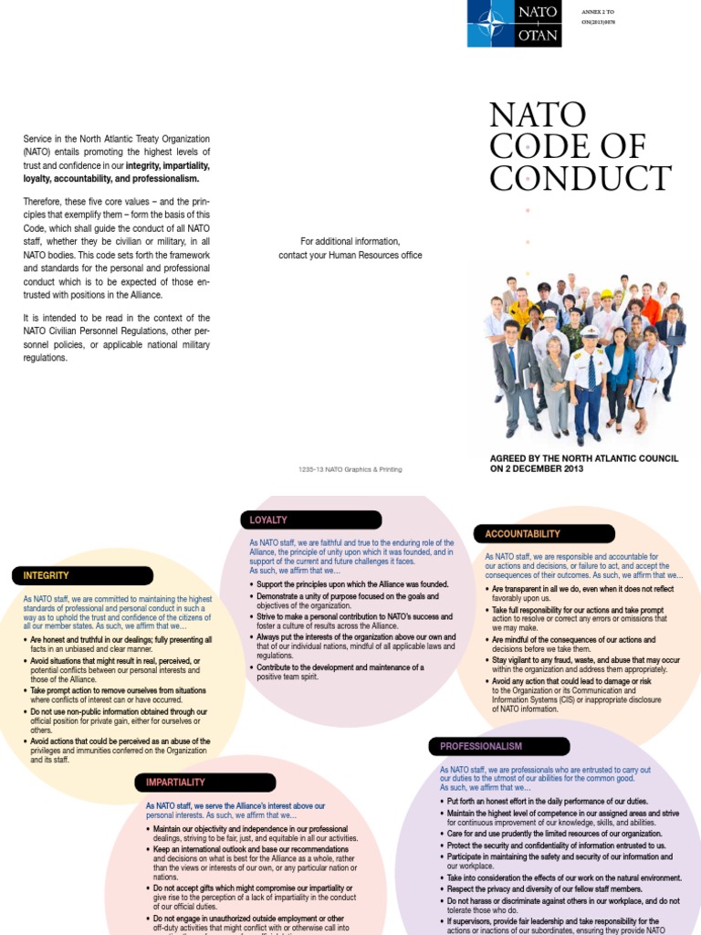 NATO Code of Conduct Overview | PDF | Nato | Integrity