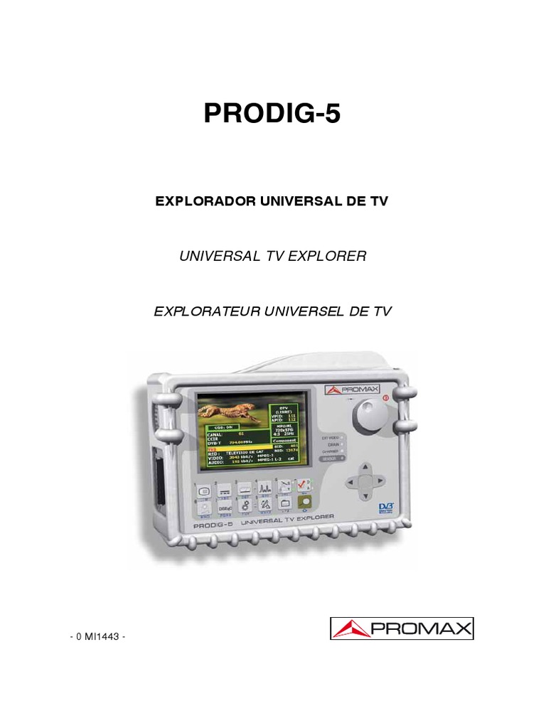 Manual Promax Prodig 5 | PDF | Televisión | Ingeniería en ...
