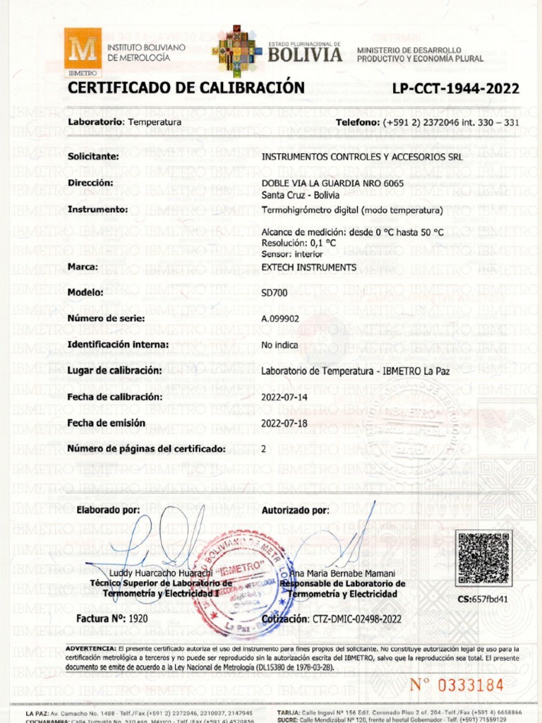 Extech Lpcct1944 y 0815 Ibmetro Julio2022 PDF