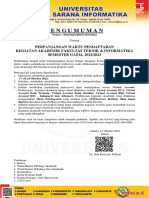 Edaran Perpanjangan Waktu Pendaftaran Kegiatan Akademik Gasal 2022-2023 FTI