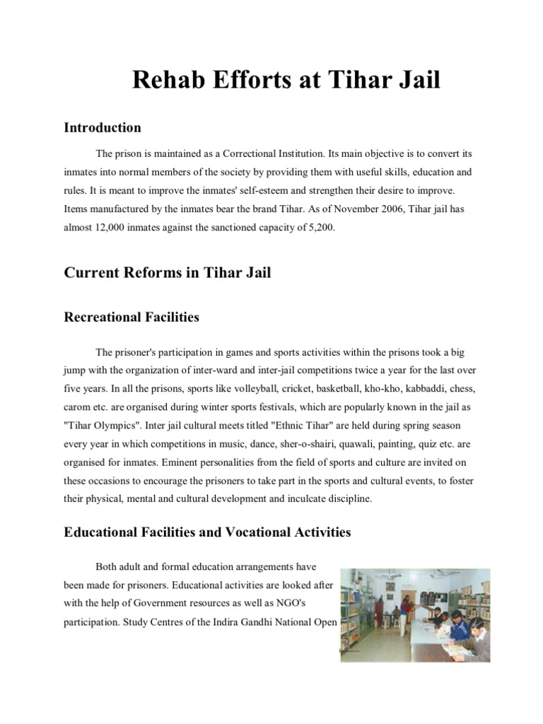 Tihar Jail Rehabilitation Insights | PDF | Social Science