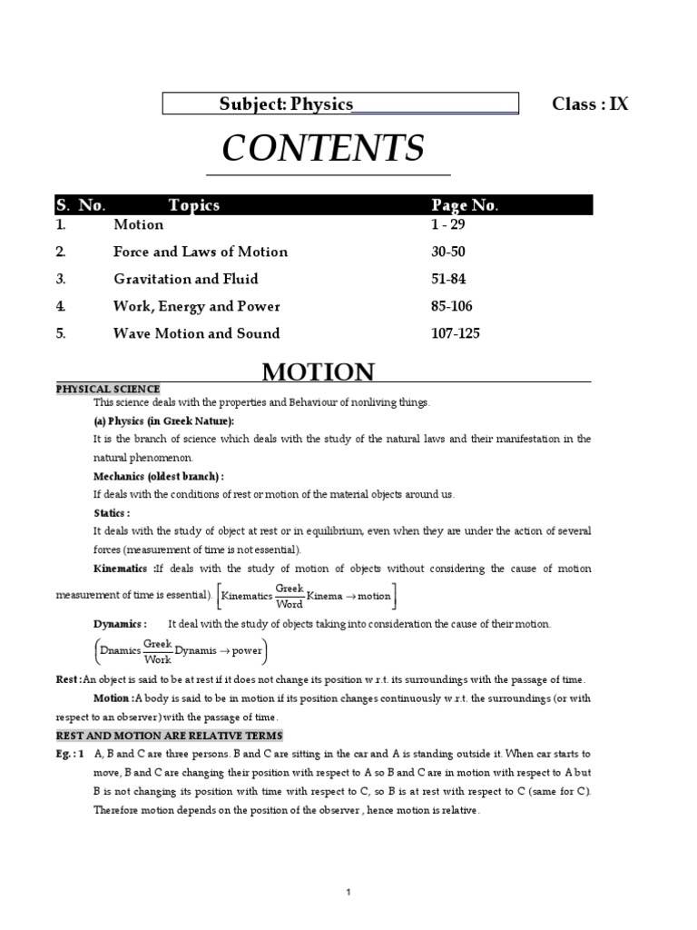 Physics Motion and Forces Overview | PDF | Velocity | Speed