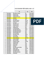 DSSV K22 Hệ Chuẩn